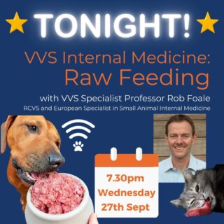 Free Raw Feeding Webinar Tonight! 

Do your clients have questions about raw feeding? 🥩 

Are there proven clinical benefits? 🤷‍♀️ 

In our latest upcoming webinar Professor Rob Foale, RCVS and European Specialist in Small Animal Internal Medicine discusses the current evidence on the topic of 'Raw Feeding'. 

This topical and informative session will not be one to miss!
⏰ Time: 7.30pm
📅  When: Weds 27th September
📍  Where: Online (Zoom)

Register for this free webinar through the link in our bio. 

We look forward to seeing you there!

www.vvs.vet

#rawfeeding #rawfeedingwebinar #veterinarycpd #veterinarywebinar #vetcpd #felinemedicine #felinemed #smallanimalmedicine #smallanimalmed #virtualvet #virtualreferral #virtualspecialist #veterinaryspecialist #cpd #freecpd #vetmed #vvs #vetwebinar